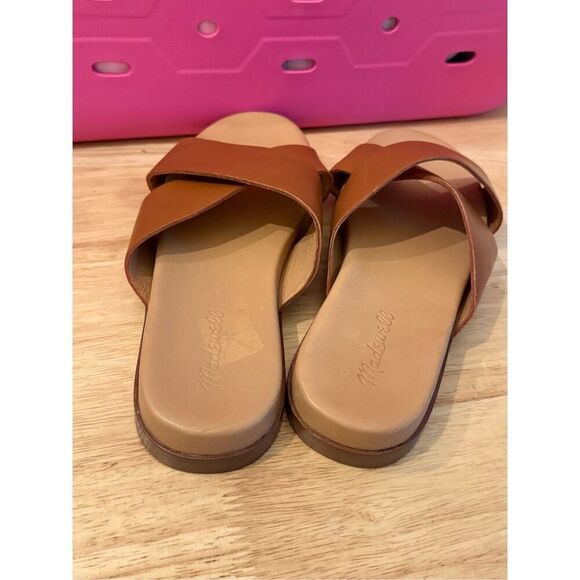 Madewell The Louisa Crisscross Sandals in English Saddle brown sz 8.5 - Picture 5 of 8